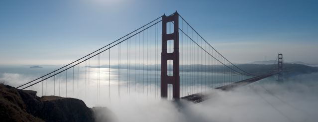 Fog laden San Francisco Bridge